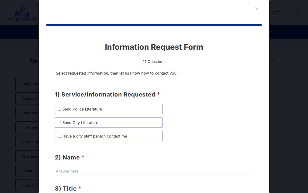 Halstead court records information request form