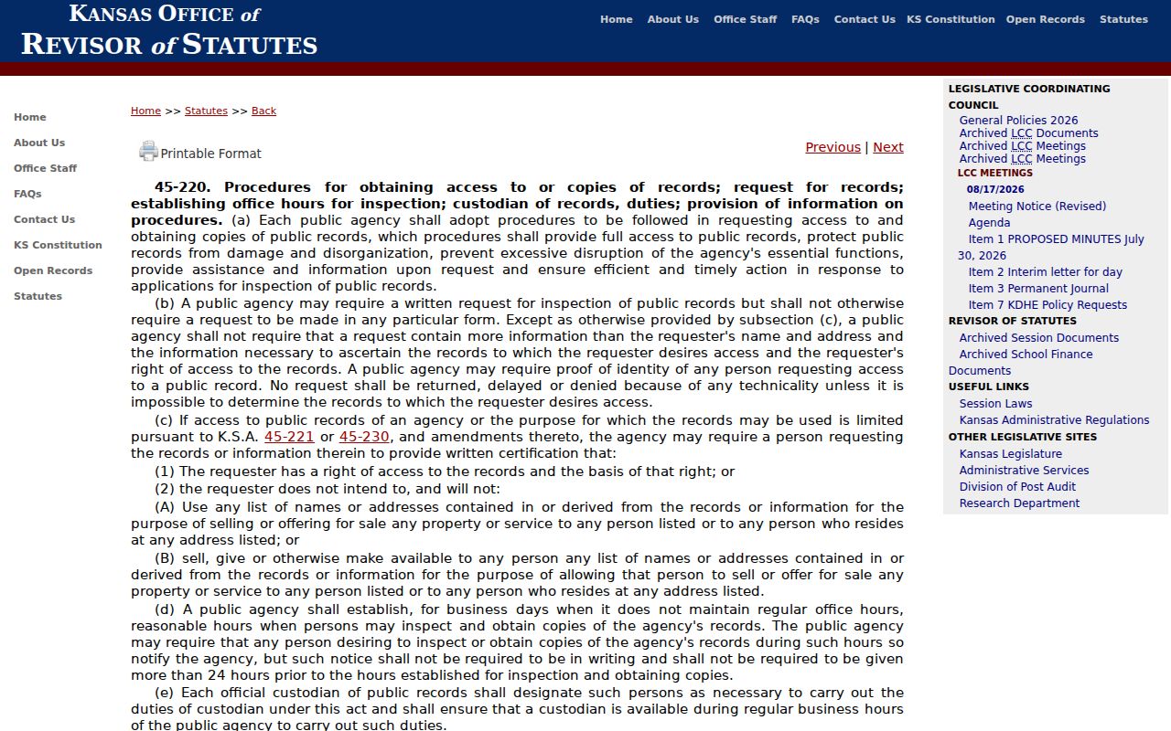 Kansas request procedure for Harvey County court records