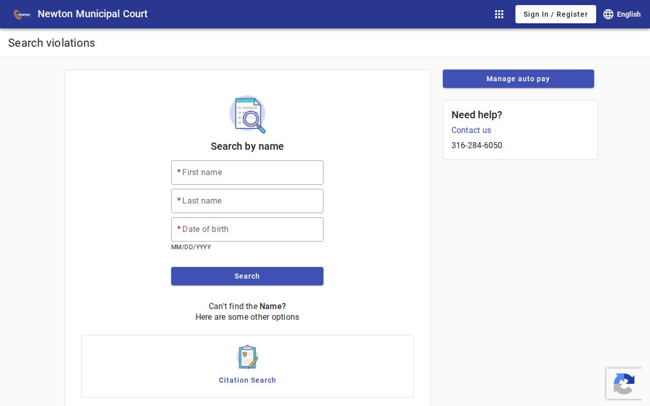 Blank Newton court docket search choices