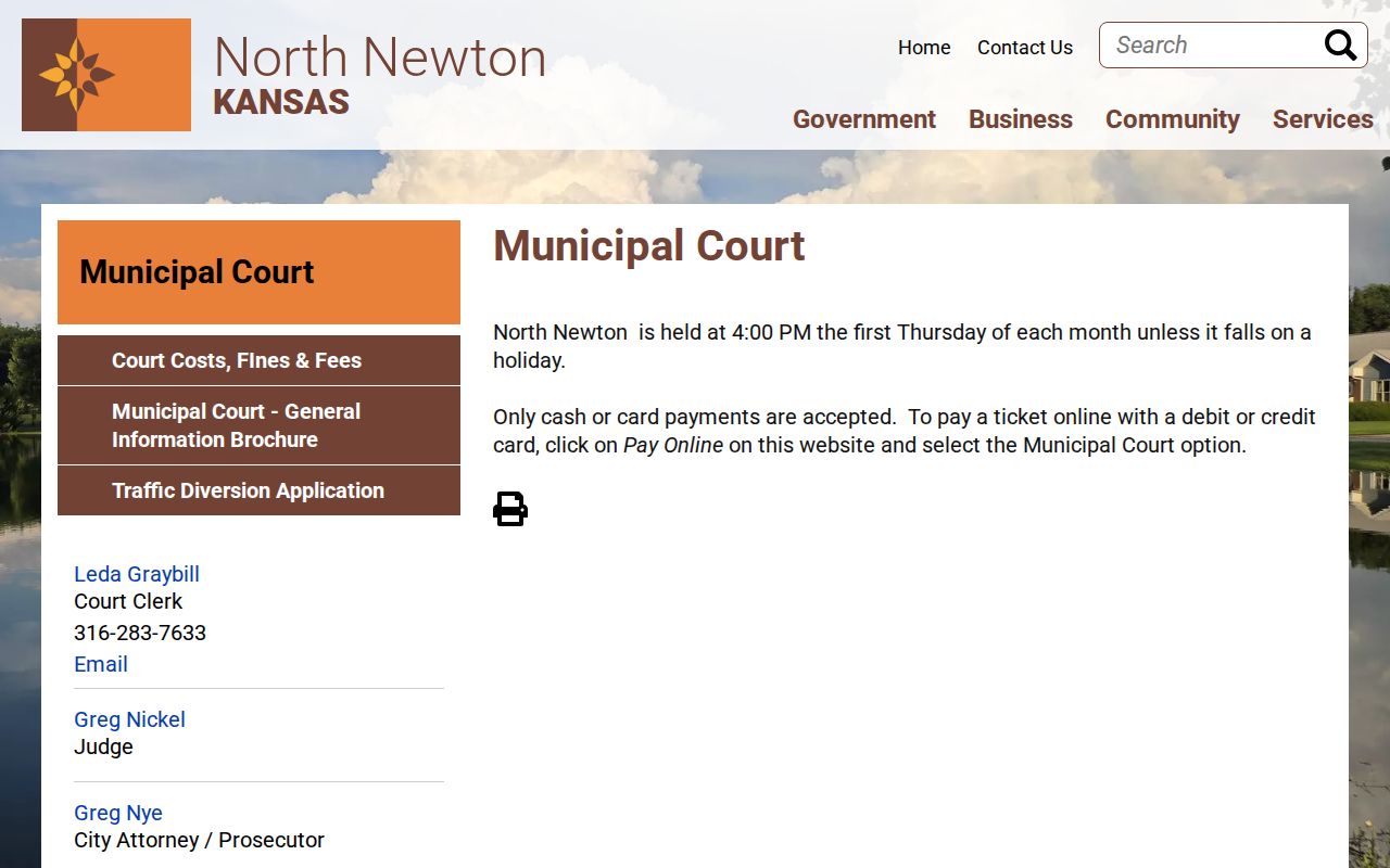 North Newton Municipal Court docket schedule